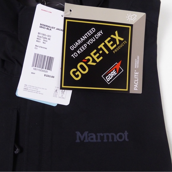 Marmot Minimalist Gore-Tex Waterproof Windbreaker Jacket NWT Packable - Picture 9 of 12